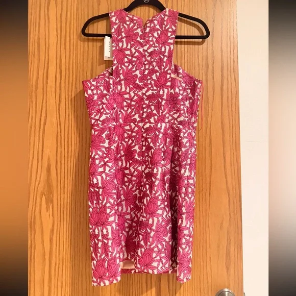 Milly Square-Neck Floral Jacquard Mini Dress. - Picture 3 of 3